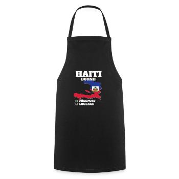 Haiti Bound Country Travel Haitian Flag Vacation - Cooking Apron - black - Front - AI Model Male 185 dark (185cm)