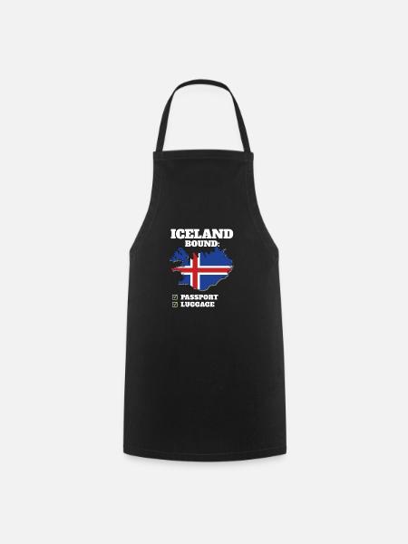 Iceland Bound Country Travel Icelander Flag - Forklæde - sort