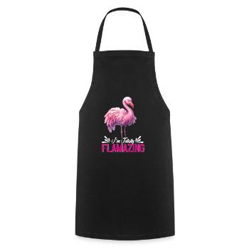Flamant rose Femmes Je suis totalement Flamazing Flamants roses - Tablier de cuisine - noir - Devant - AI Model Male 185 dark (185cm)