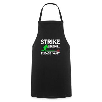 Strike Loading... Please Wait Bowlingspier - Kochschürze - Schwarz - Vorne - AI Model Male 185 dark (185cm)