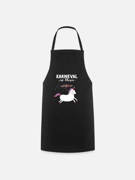 Karneval Fasching Konfetti Einhorn Rosenmontag - Kochschürze - Schwarz