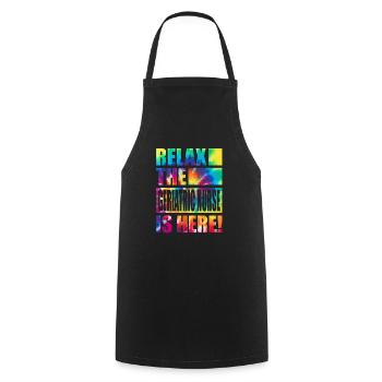 Geriatric Nurse Funny Saying - Cooking Apron - black - Front - AI Model Male 185 dark (185cm)