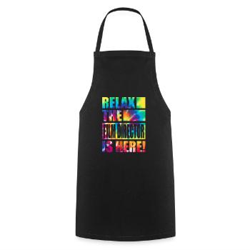 Film Director Funny saying - Cooking Apron - black - Front - AI Model Male 185 dark (185cm)
