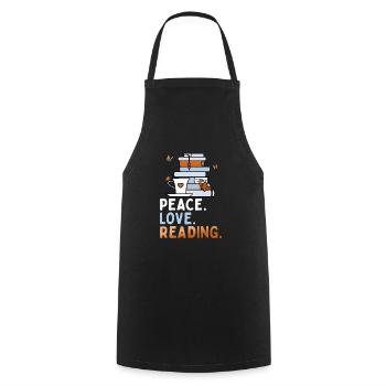 Peace Love Reading Book Lover Summer Reading - Tablier de cuisine - noir - Devant - AI Model Male 185 dark (185cm)