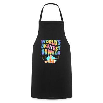 World´s Okayest Bowler Bowling Shirt - Kochschürze - Schwarz - Vorne - AI Model Male 185 dark (185cm)