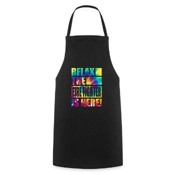 Pompier drôle de dicton - Tablier de cuisine - noir - Devant - AI Model Male 185 dark (185cm)