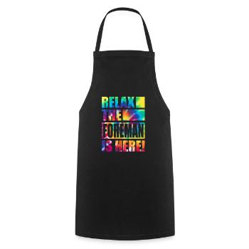 Contremaître drôle de dicton - Tablier de cuisine - noir - Devant - AI Model Male 185 dark (185cm)