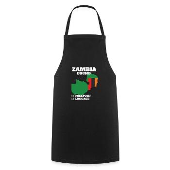 Zambia Bound Country Travel Zambian Flag Vacation - Cooking Apron - black - Front - AI Model Male 185 dark (185cm)