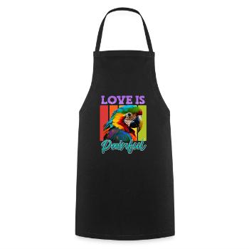 Love Hurts Macaw Parrot Holder Bird Possession - Cooking Apron - black - Front - AI Model Male 185 dark (185cm)