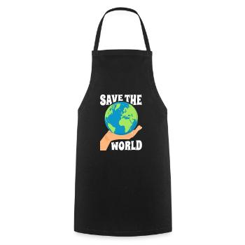 Save the World Umweltschutz - Kochschürze - Schwarz - Vorne - AI Model Male 185 dark (185cm)