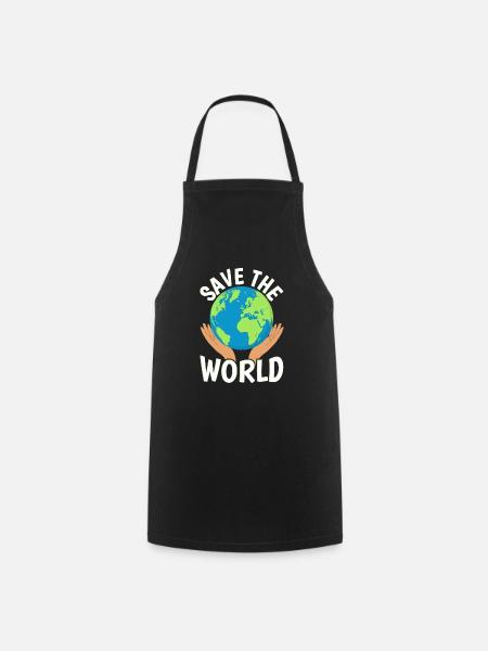 Save the World - Kochschürze - Schwarz