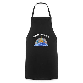 Parcourez le monde - Tablier de cuisine - noir - Devant - AI Model Male 185 dark (185cm)