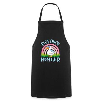 Best Duck Mom All Time Duck Lover Ladies - Cooking Apron - black - Front - AI Model Male 185 dark (185cm)