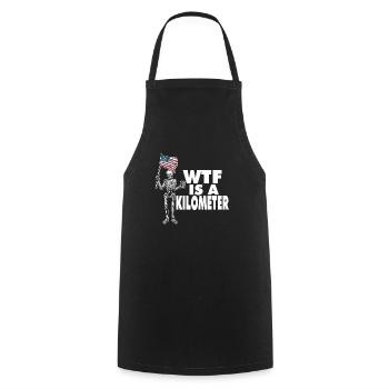 WTF Is A Kilometer Meme Skeleton USA Flag - Cooking Apron - black - Front - AI Model Male 185 dark (185cm)