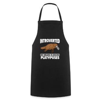 Platypus Schnabeltier - Kochschürze - Schwarz - Vorne - AI Model Male 185 dark (185cm)
