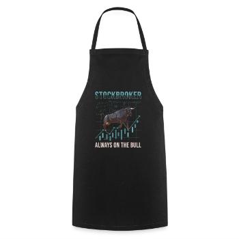 Courtier en valeurs mobilières, négociant, investisseur, bourse - Tablier de cuisine - noir - Devant - AI Model Male 185 dark (185cm)