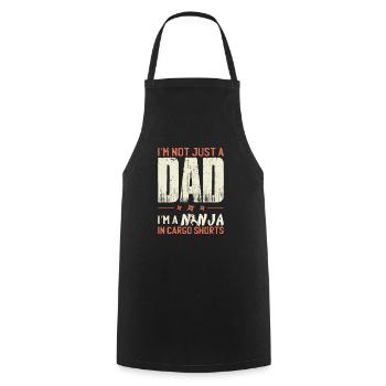 Papa Vatertag Ninja Witz Papa Witze Lustig - Kochschürze - Schwarz - Vorne - AI Model Male 185 dark (185cm)