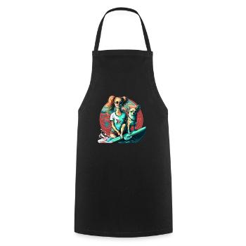 French Bulldog | SUP Stand Up Paddling Surf Girl - Cooking Apron - black - Front - AI Model Male 185 dark (185cm)