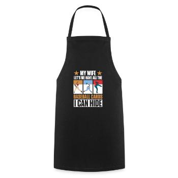 My Wife Lets Me Have All The Baseball Cards Funny - Cooking Apron - black - Front - AI Model Male 185 dark (185cm)