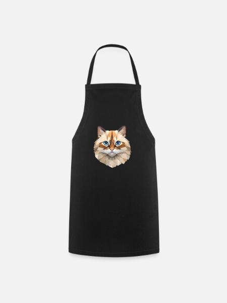 Birman Cat Polygon Design - Kochschürze - Schwarz