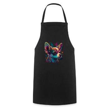 Chihuahua | Colorful Art Dog Puppy - Cooking Apron - black - Front - AI Model Male 185 dark (185cm)