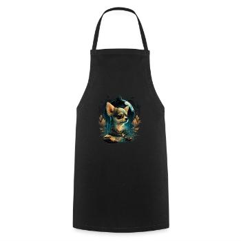 Chihuahua | Colorful Art Dog Puppy - Cooking Apron - black - Front - AI Model Male 185 dark (185cm)