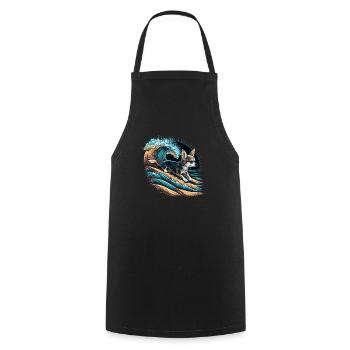 Chihuahua | Surf Cool Planche Surfeur Océan Chien - Tablier de cuisine - noir - Devant - AI Model Male 185 dark (185cm)