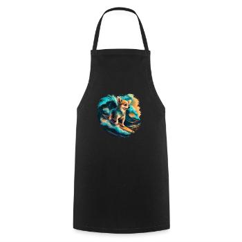 Chihuahua | Surf Cool Planche Surfeur Océan Chien - Tablier de cuisine - noir - Devant - AI Model Male 185 dark (185cm)