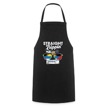 Straight Trippin' Antigua Vacation Tour Travel - Cooking Apron - black - Front - AI Model Male 185 dark (185cm)