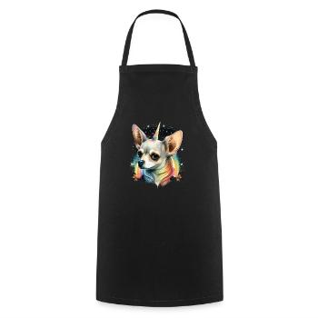 Chihuahua | Colourful Rainbow LGBTQ Unicorn - Cooking Apron - black - Front - AI Model Male 185 dark (185cm)
