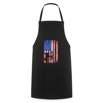 Bogenfischen USA Amerika Flagge Bogenjäger - Kochschürze - Schwarz - Vorne - AI Model Male 185 dark (185cm)