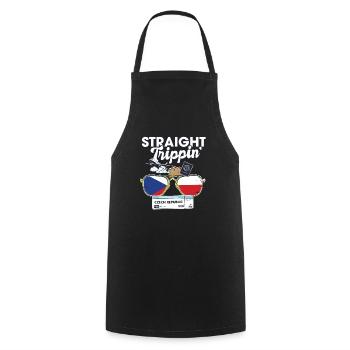 Straight Trippin' Czech Vacation Tour Travel Trip - Cooking Apron - black - Front - AI Model Male 185 dark (185cm)