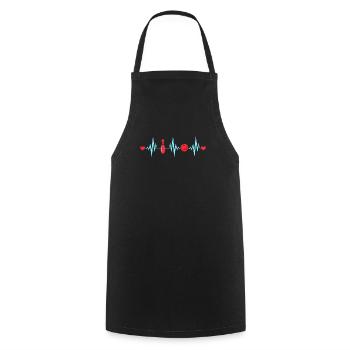 Bowling Coeur Palpitations Chemise melon Boule de bowling - Tablier de cuisine - noir - Devant - AI Model Male 185 dark (185cm)
