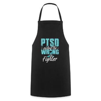 PTSD Picked The Wrong Fighter - Cooking Apron - black - Front - AI Model Male 185 dark (185cm)