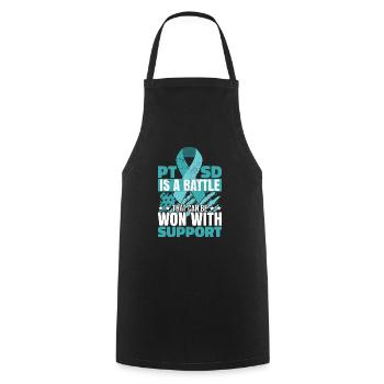 Soutien au SSPT Trouble de stress post-traumatique - Tablier de cuisine - noir - Devant - AI Model Male 185 dark (185cm)