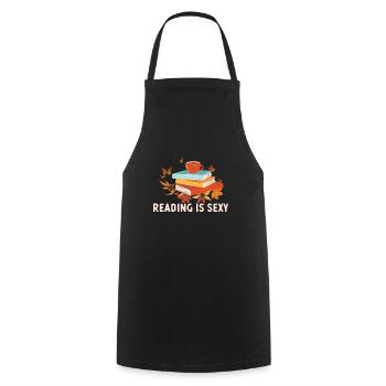 La lecture est sexy amoureux des livres introverti - Tablier de cuisine - noir - Devant - AI Model Male 185 dark (185cm)