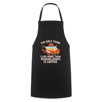 La seule chose que j’aime plus que les livres - Tablier de cuisine - noir - Devant - AI Model Male 185 dark (185cm)