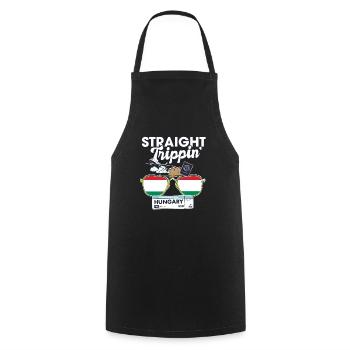 Straight Trippin' Hungary Vacation Tour Travel - Cooking Apron - black - Front - AI Model Male 185 dark (185cm)