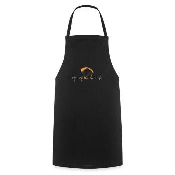Paraglider Heartbeat Paragliding Fan - Cooking Apron - black - Front - AI Model Male 185 dark (185cm)