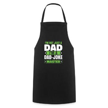 Papa Maître Blague - Tablier de cuisine - noir - Devant - AI Model Male 185 dark (185cm)