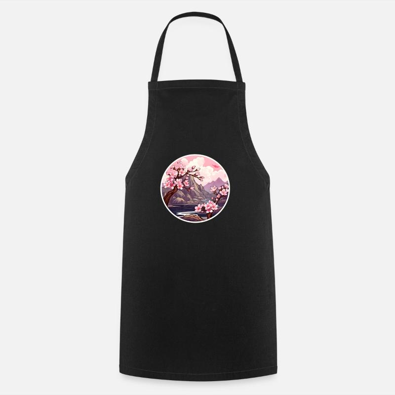 Cerisier en fleurs - Tablier de cuisine - noir