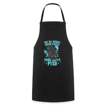Some Battle PTSD - Cooking Apron - black - Front - AI Model Male 185 dark (185cm)