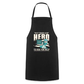 PTSD Awareness Month - Cooking Apron - black - Front - AI Model Male 185 dark (185cm)