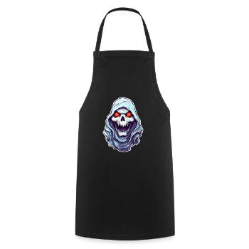 Skull Ghost Halloween - Cooking Apron - black - Front - AI Model Male 185 dark (185cm)