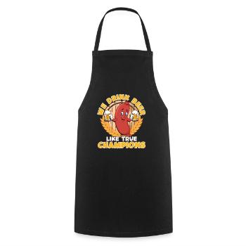 Bratwurst Biertrinker Buvez de la bière comme des champions - Tablier de cuisine - noir - Devant - AI Model Male 185 dark (185cm)