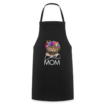 Exotic Shorthair Cat Mom - Cooking Apron - black - Front - AI Model Male 185 dark (185cm)