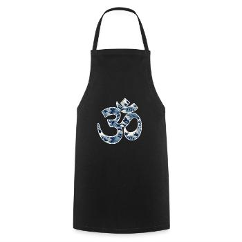 Cosmic Resonance: The Sacred Om - Cooking Apron - black - Front - AI Model Male 185 dark (185cm)