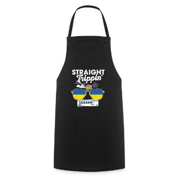Straight Trippin' Ukraine Vacation Tour Travel - Cooking Apron - black - Front - AI Model Male 185 dark (185cm)