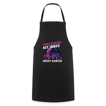 Horror Paranormal Haunted House Creepy Halloween - Cooking Apron - black - Front - AI Model Male 185 dark (185cm)