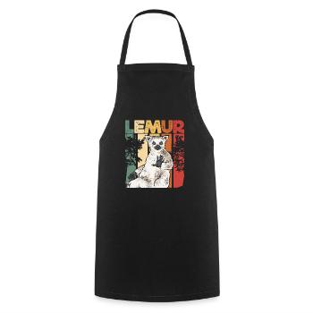Lemur Catta Ring-tailed lemur - Cooking Apron - black - Front - AI Model Male 185 dark (185cm)